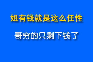 有钱就是这么任性