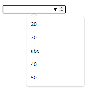 HTML数字输入控件list属性